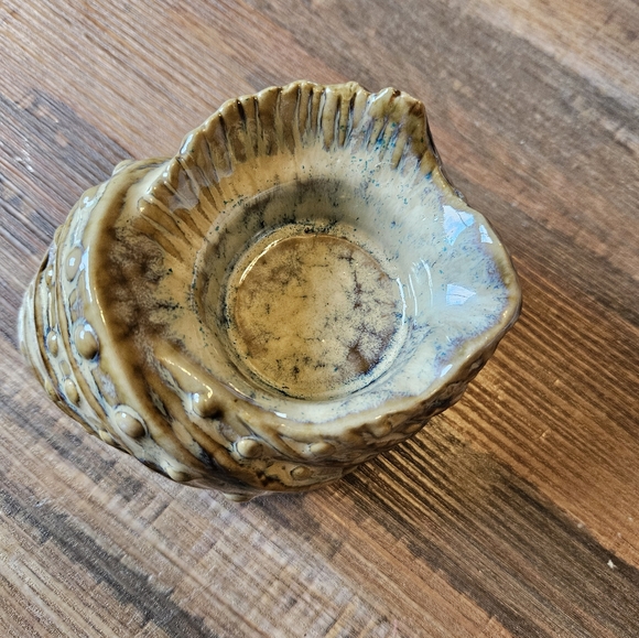Vintage Glazed Ceramic Conch Seashell Tea Light Votive Holder Numbered Beach - Picture 2 of 5